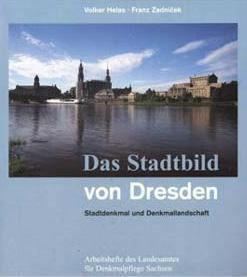 KI generiert: Das Bild zeigt das Buchcover des Buches "Das Stadtbild von Dresden" von Volker Helas und Franz Zadnicek. Auf dem Cover ist eine Stadtansicht von Dresden abgebildet.