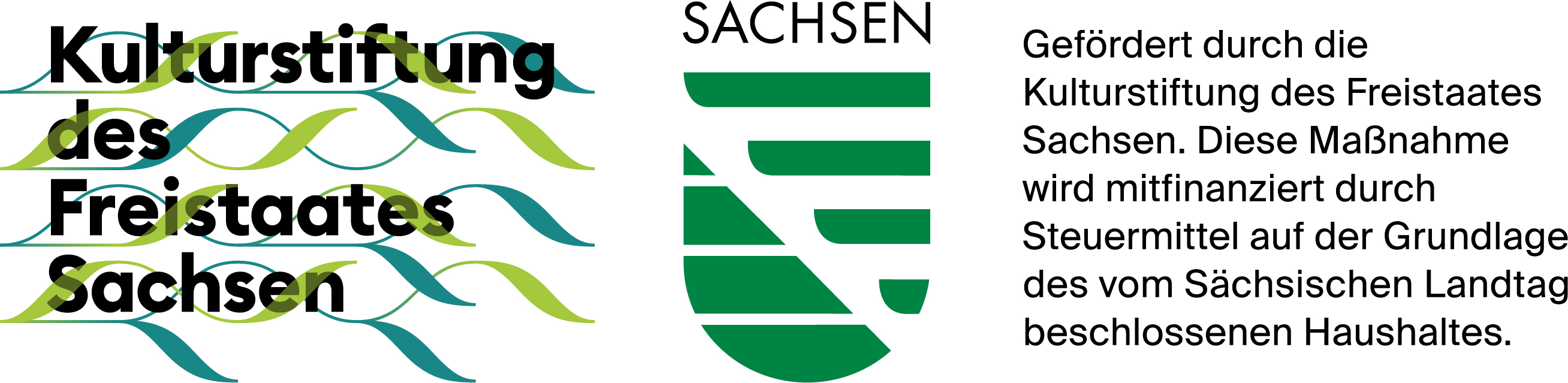 KI generiert: Das Bild zeigt das Logo und einen Informationstext der Kulturstiftung des Freistaates Sachsen. Die Stiftung wird durch Steuermittel finanziert, die auf Grundlage des Haushalts des Sächsischen Landtags beschlossen werden.